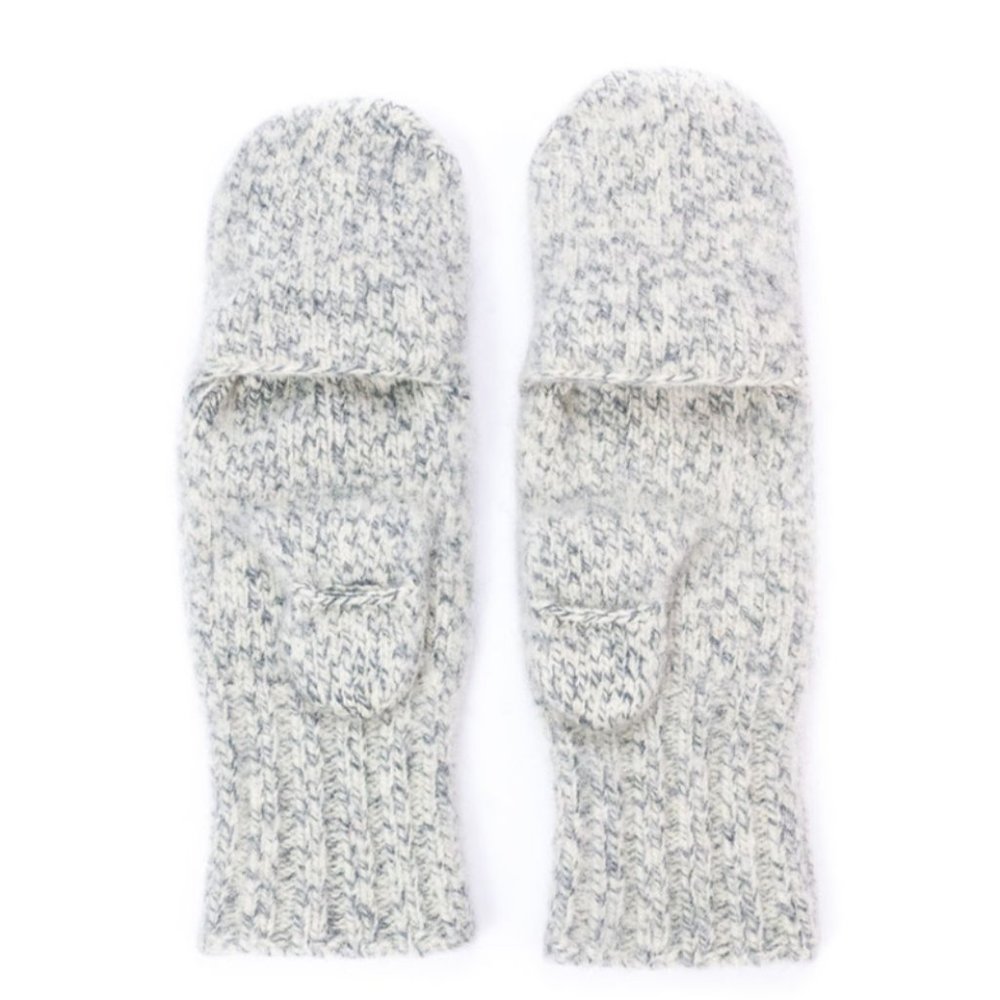 Sweater Chalet Dachstein Wool "Glomitts" Mitten With Finger Caps sz 7
